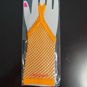 Orange Net Gloves
